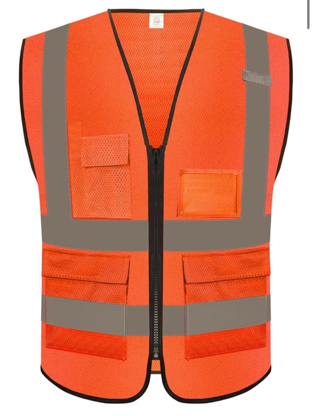 NIB Rhino Hit Reflective Safety Vest with 5 Pockets and Zipper Front - Size: 4XL